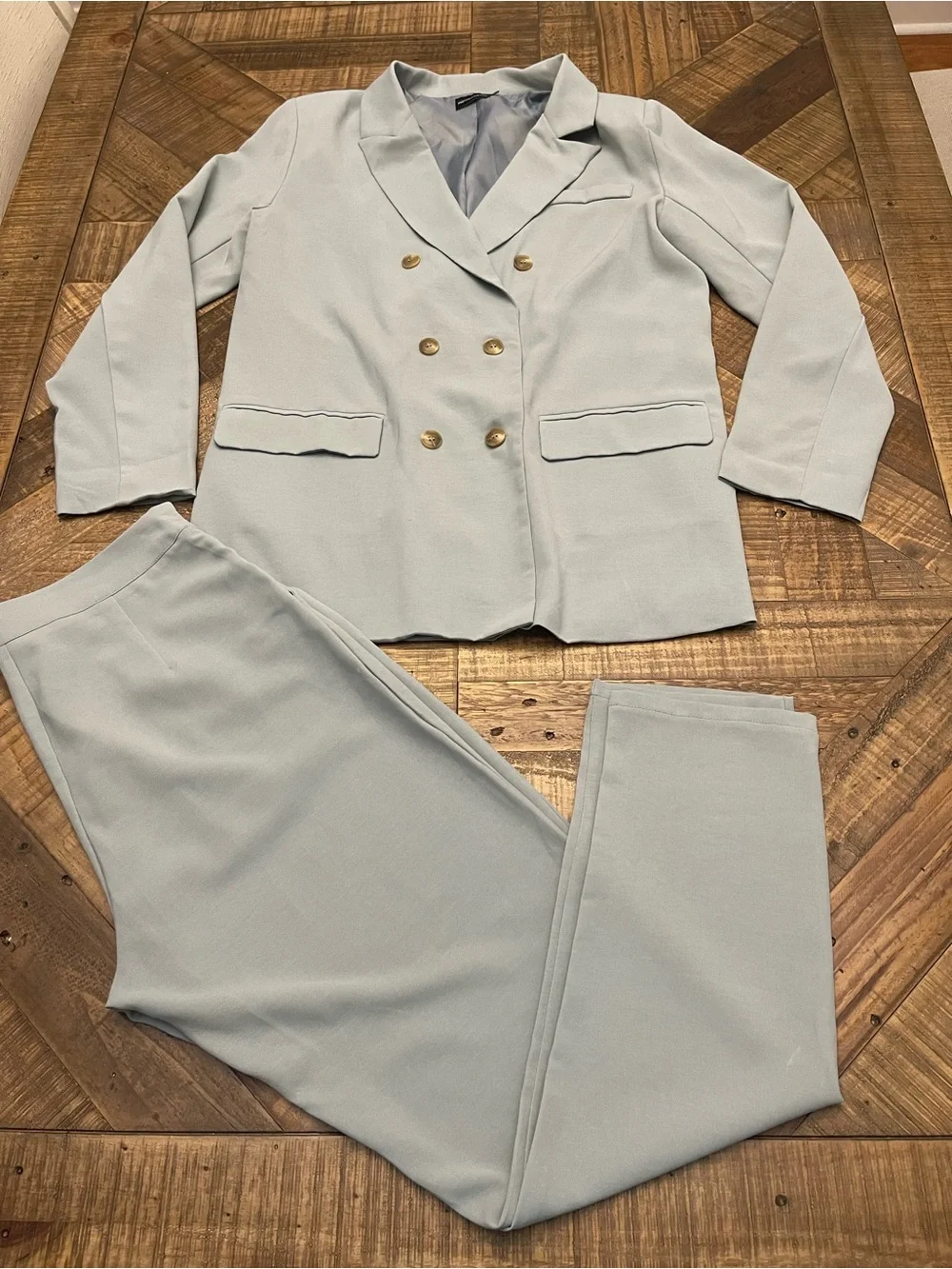 PLT Dusty Blue 2-Piece Tailored Pantsuit Matching Set